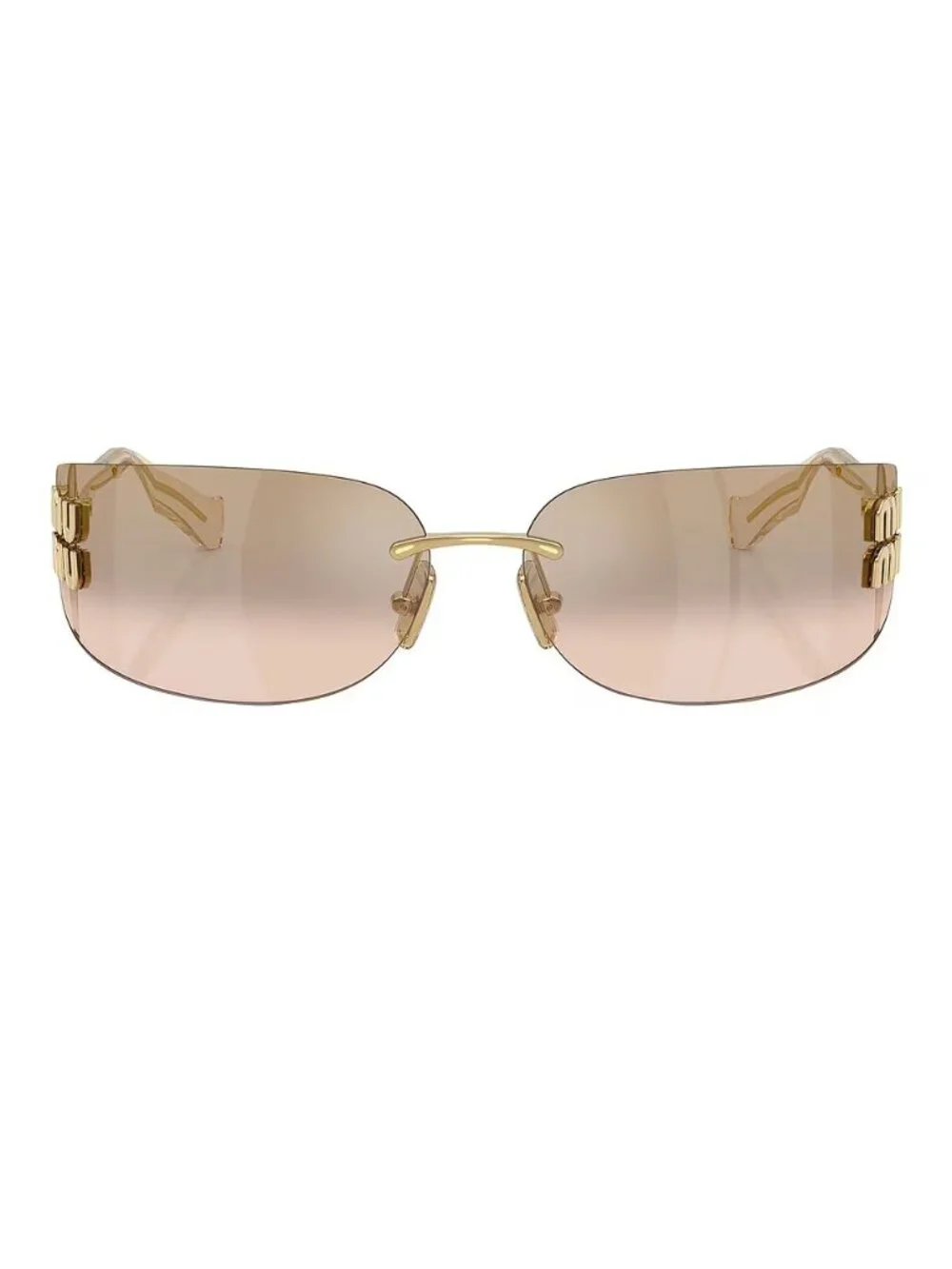 Miu Miu Rectangular Sunglasses in Gold